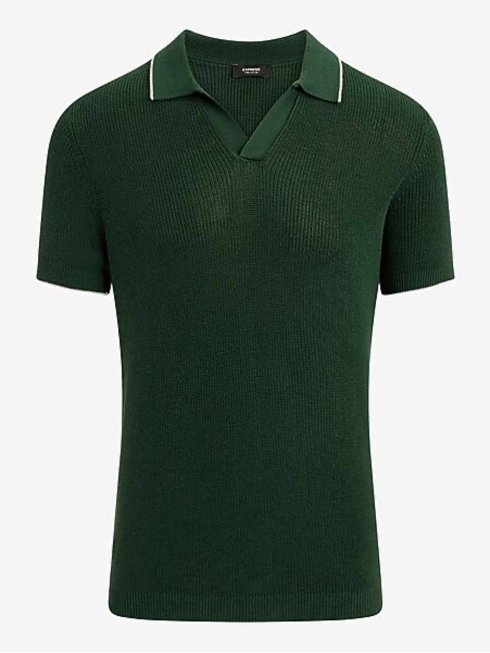 New Express Men's Tipped Johnny Collar Pima Cotton Sweater Polo Size Large